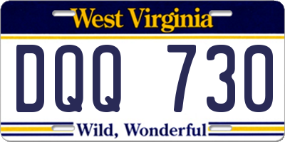 WV license plate DQQ730