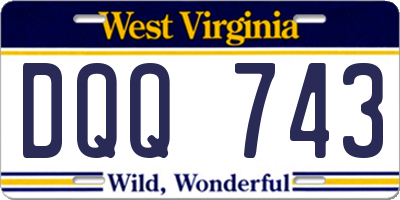 WV license plate DQQ743