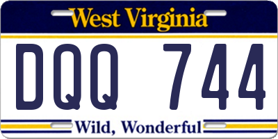 WV license plate DQQ744