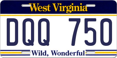 WV license plate DQQ750
