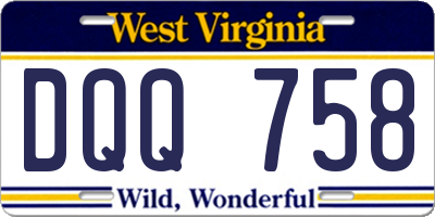 WV license plate DQQ758