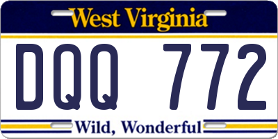 WV license plate DQQ772