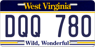 WV license plate DQQ780