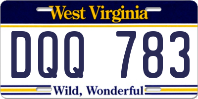 WV license plate DQQ783