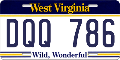 WV license plate DQQ786