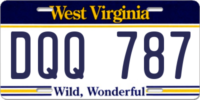 WV license plate DQQ787