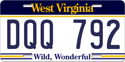 WV license plate DQQ792
