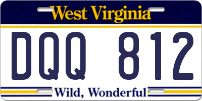 WV license plate DQQ812