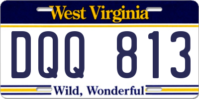 WV license plate DQQ813