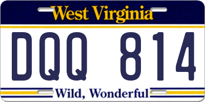 WV license plate DQQ814