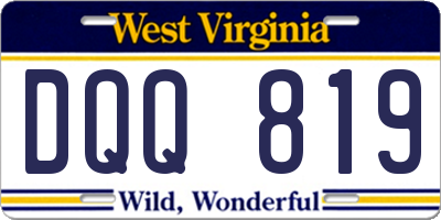 WV license plate DQQ819