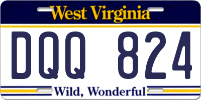 WV license plate DQQ824