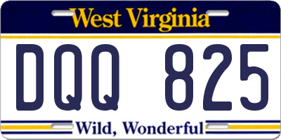 WV license plate DQQ825
