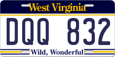 WV license plate DQQ832