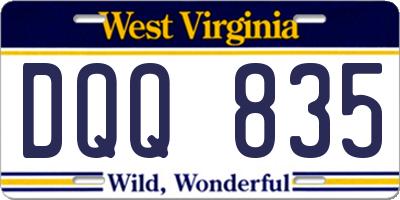 WV license plate DQQ835
