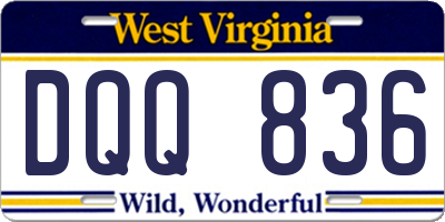 WV license plate DQQ836