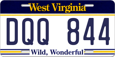 WV license plate DQQ844