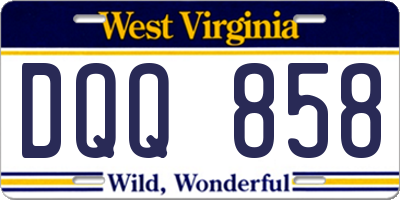 WV license plate DQQ858