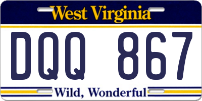 WV license plate DQQ867