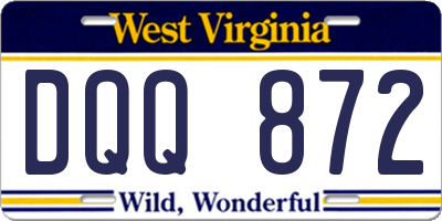 WV license plate DQQ872