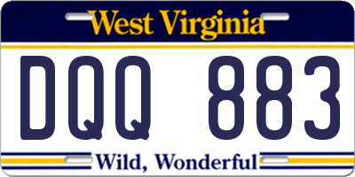 WV license plate DQQ883