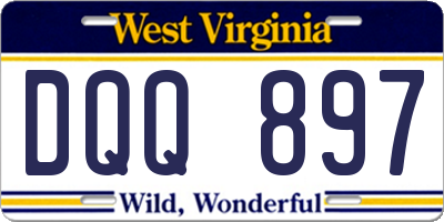 WV license plate DQQ897