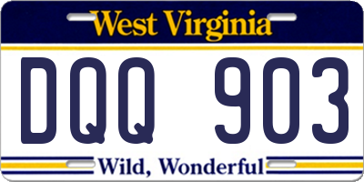 WV license plate DQQ903