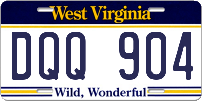 WV license plate DQQ904