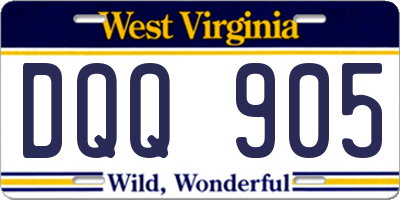 WV license plate DQQ905