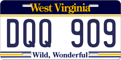 WV license plate DQQ909