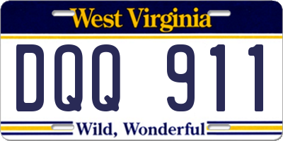 WV license plate DQQ911