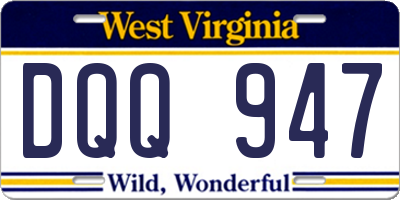 WV license plate DQQ947