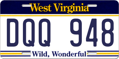 WV license plate DQQ948