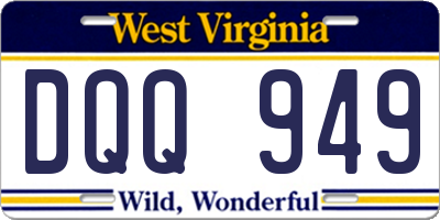 WV license plate DQQ949