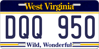 WV license plate DQQ950