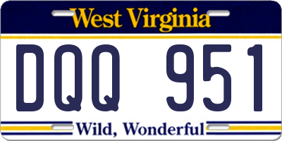 WV license plate DQQ951