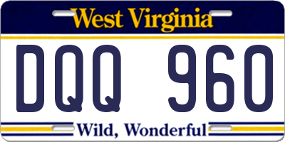 WV license plate DQQ960