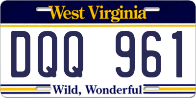 WV license plate DQQ961