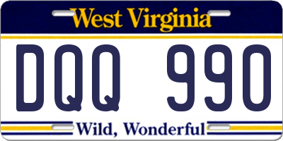 WV license plate DQQ990