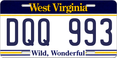 WV license plate DQQ993