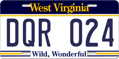 WV license plate DQR024