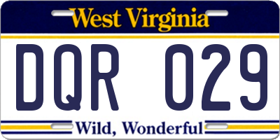 WV license plate DQR029