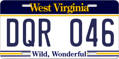 WV license plate DQR046