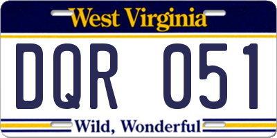 WV license plate DQR051