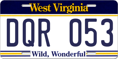 WV license plate DQR053