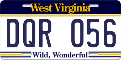 WV license plate DQR056