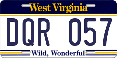 WV license plate DQR057