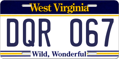 WV license plate DQR067