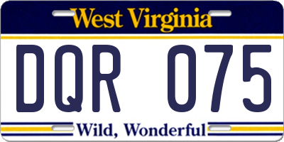 WV license plate DQR075