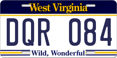WV license plate DQR084